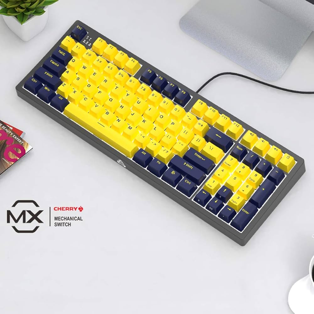 Amazon | KiiBoom B16 96キー有線メカニカルゲームキーボード チェリー